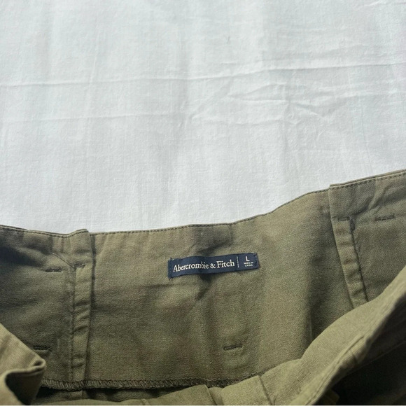 Abercrombie & fitch high rise belted paper bag pants green pleated 9974 - Picture 5 of 10